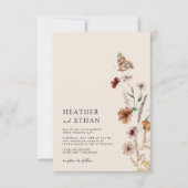 Wildflower Boho Wedding Invitation Kaart (Voorkant)