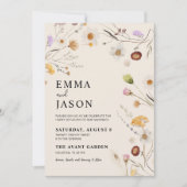 Wildflower Boho Wedding Invitation Kaart (Voorkant)