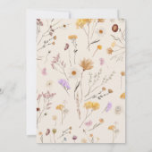 Wildflower Boho Wedding Invitation Kaart (Achterkant)