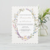 Wildflower Boho Wedding Invitation Kaart (Staand voorkant)