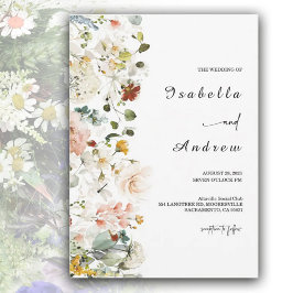 Wildflower Boho Wedding Invitation Kaart