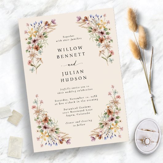 Wildflower Boho Wedding Kaart