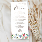 Wildflower Boho Wedding Menu