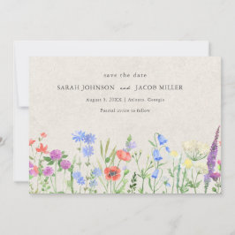 Wildflower Boho Wedding Photo  Save The Date