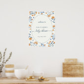 Wildflower Boho Welkomstbord Baby shower Poster (Keuken)