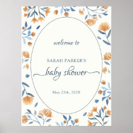 Wildflower Boho Welkomstbord Baby shower Poster