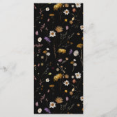 Wildflower Boho Zwarte Menu (Achterkant)