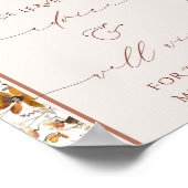 Wildflower Boog Advies en Wensen Trouwbord Poster (Hoek)