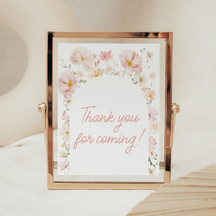Wildflower Boog Baby in Bloom Bedankt voor uw koms Poster