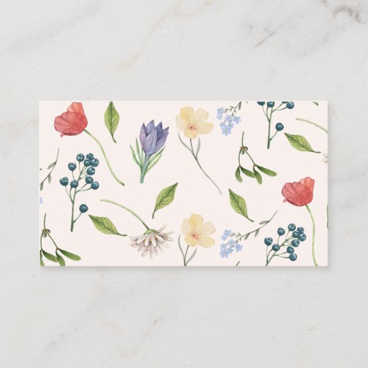 Wildflower Book Aanvraag voor Baby shower Informatiekaartje (Achterkant)