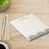 Wildflower Book Border Teacher gepersonaliseerd Notitieblok