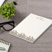 Wildflower Book Border Teacher gepersonaliseerd Notitieblok