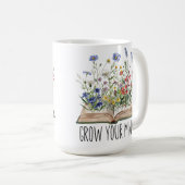  Wildflower Book Lover Grow Your Mind Quote Koffiemok (Voorkant rechts)