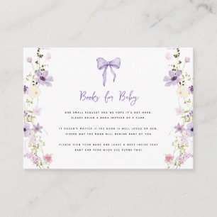 Wildflower Book Request Baby shower Enclosure Kaar Informatiekaartje