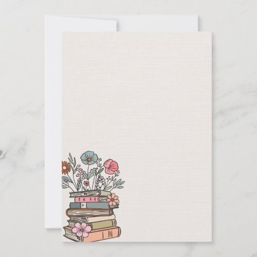 Wildflower Book Themed First Chapter Birthday Bedankkaart (Achterkant)