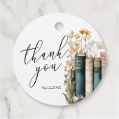 Wildflower Books Bruiloftsshower Bedankje Gift Tag Bedankjes Labels (Voorkant)