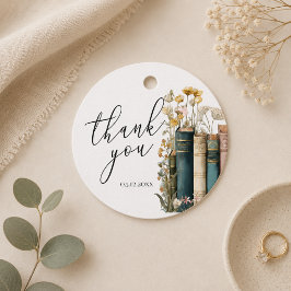 Wildflower Books Bruiloftsshower Bedankje Gift Tag Bedankjes Labels