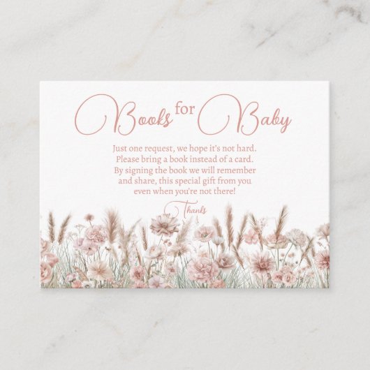 Wildflower Books for Baby Request Card Informatiekaartje (Voorkant)