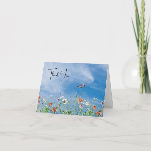 Wildflower Border and Butterfly Bedankt (Voorkant)