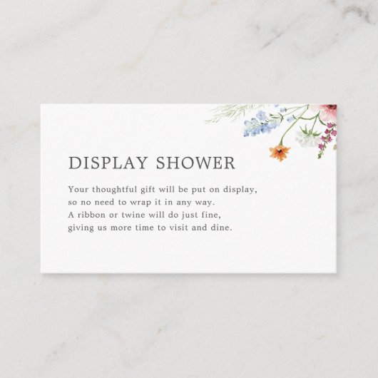 Wildflower Border Display Douche Informatiekaartje (Voorkant)