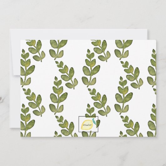 Wildflower Border met gele uitnodiging (Achterkant)