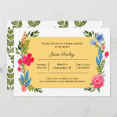 Wildflower Border met gele uitnodiging (Voorkant / Achterkant)