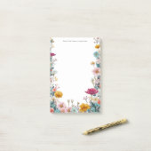 Wildflower Border van het bureau van gepersonalise Post-it® Notes (Op bureau)