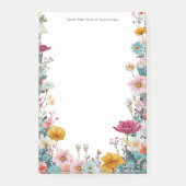 Wildflower Border van het bureau van gepersonalise Post-it® Notes (Voorkant)