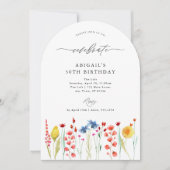 Wildflower Border viert verjaardag Kaart (Voorkant)