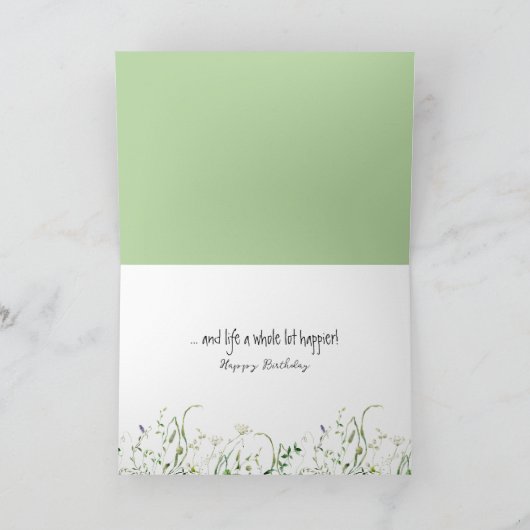 Wildflower Border voor de verjaardag van Vriend Kaart (Binnen)