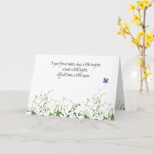 Wildflower Border voor de verjaardag van Vriend Kaart (Gele Bloem)