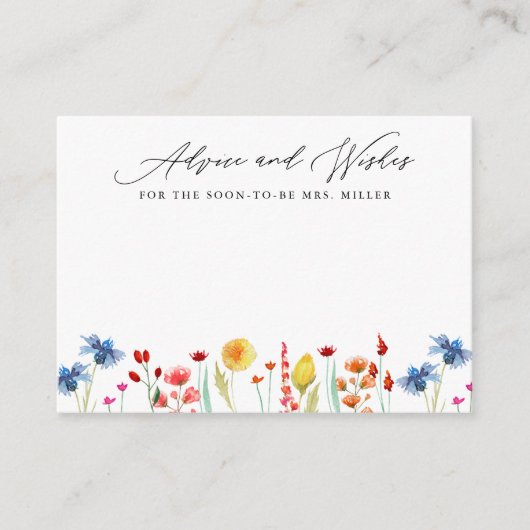 Wildflower Border Vrijgezellenfeest Kleine Advies  Informatiekaartje (Voorkant)