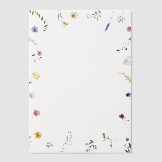 Wildflower Border Wedding Vellum Uitnodigingen (Voorkant)