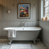 Wildflower borduurstijl  botanisch poster