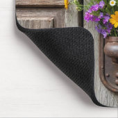 Wildflower bos op roestige deur handvat muismat (Hoek)