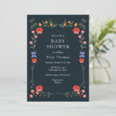 Wildflower Botanic Garden Baby shower Kaart (Staand voorkant)