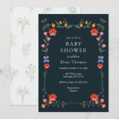 Wildflower Botanic Garden Baby shower Kaart (Voorkant / Achterkant)