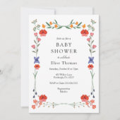 Wildflower Botanic Garden Baby shower Kaart (Voorkant)