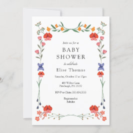 Wildflower Botanic Garden Baby shower Kaart