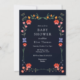 Wildflower Botanic Garden Baby shower Kaart