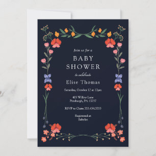 Wildflower Botanic Garden Baby shower Kaart