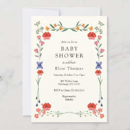 Wildflower Botanic Garden Baby shower Kaart