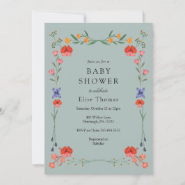 Wildflower Botanic Garden Baby shower Kaart