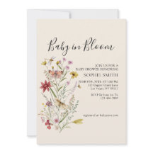 Wildflower Botanical Baby in Bloom Invitation