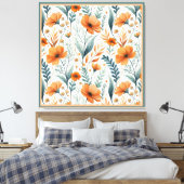 Wildflower Botanical Boho Canvas Afdruk (Insitu (Slaapkamer))