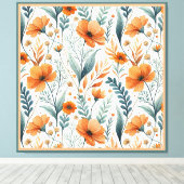 Wildflower Botanical Boho Canvas Afdruk (Insitu (Houten vloer))