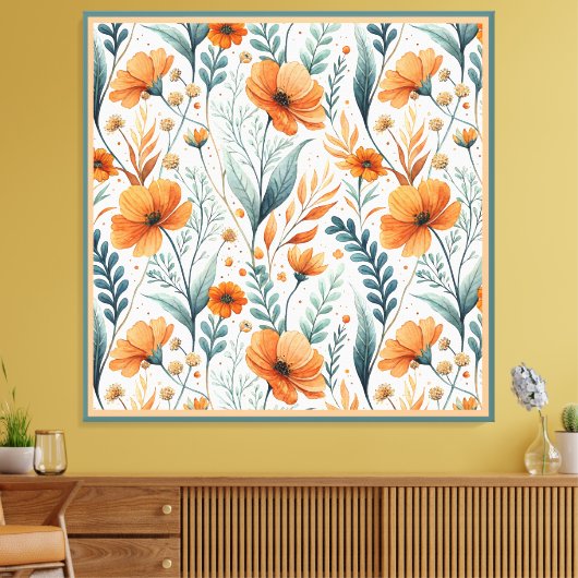 Wildflower Botanical Boho Canvas Afdruk (Insitu (Woonkamer))