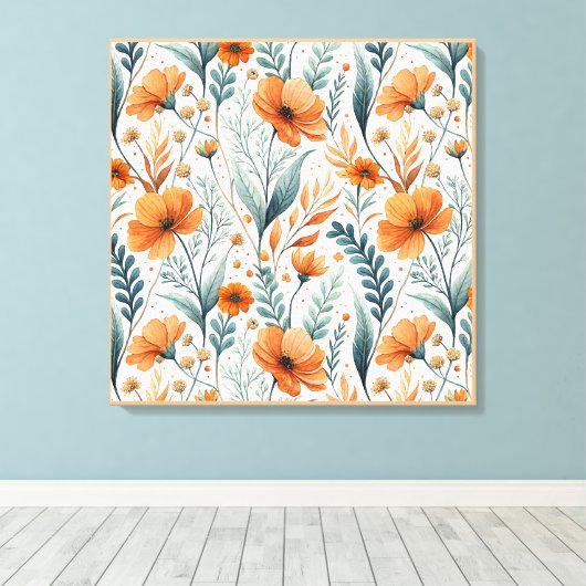 Wildflower Botanical Boho Canvas Afdruk (Insitu (Houten vloer))