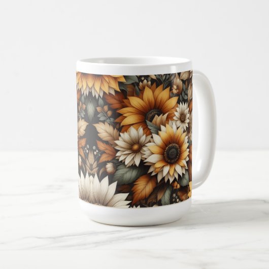 Wildflower Botanical Design 🌷 koffie mok 15oz (Voorkant rechts)