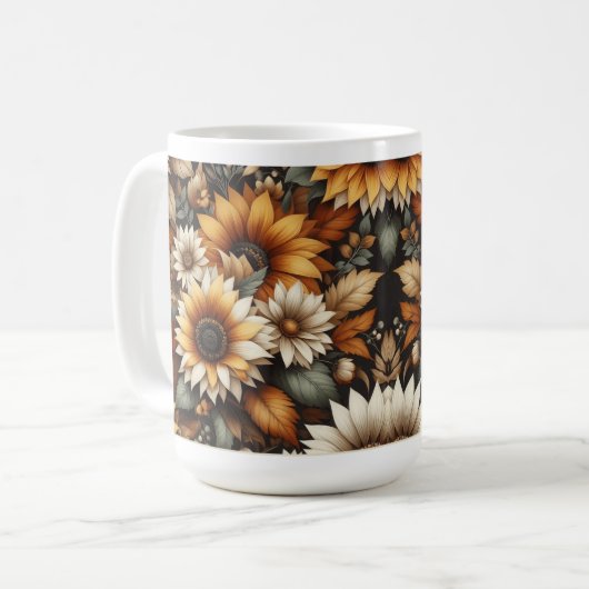 Wildflower Botanical Design 🌷 koffie mok 15oz (Voorkant links)